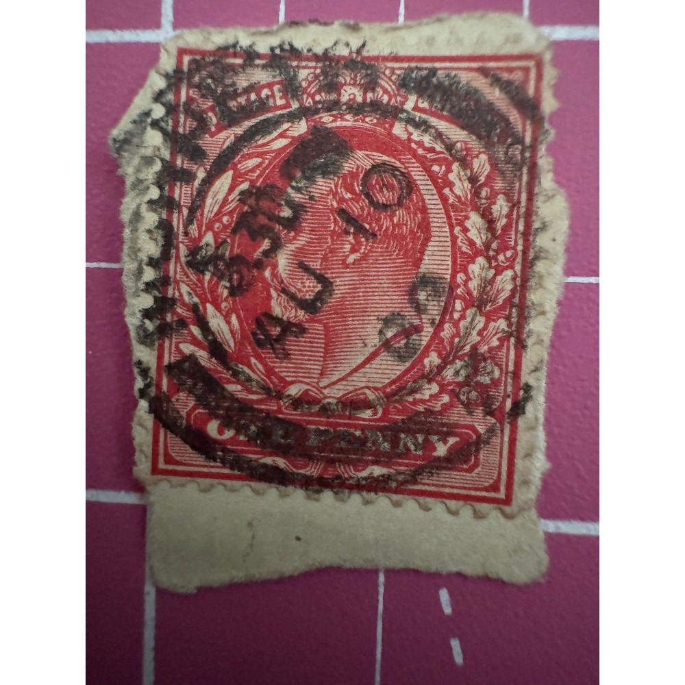Antique Great Britain Queen Victoria Red Postage Stamp AU 10 79 Used Philately